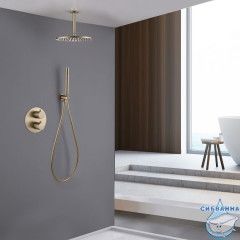 Душевая система Abber Wasser Kreis 250 1 режим AF8121G (золото матовое)