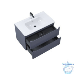 Тумба с умывальником, подвесная, 80 см, темно-серый, Edifice, IDDIS, EDI80D0i95K  подходит умыв. 0108000i28