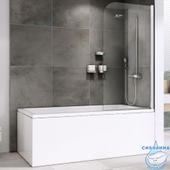 Шторка для ванны ABBER Ewiges Wasser 80х140 AG52080 профиль хром, стекло прозрачное