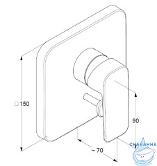 Встраиваемый смеситель для ванны Kludi PURE&STYLE 404190575