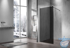 Душевое ограждение Vincea Walk-In 100 см профиль вороненая сталь, стекло тонированное VSW-1H100CGGM