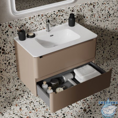 Тумба с умывальником, подвесная, 80 см, капучино, Edifice, IDDIS, EDI80C0i95K  подходит умыв. 0108000i28