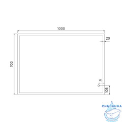 Зеркало Iddis Brick 100 см, белый