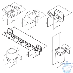 Набор аксессуаров для ванной комнаты AM.PM Gem AK90D1806W