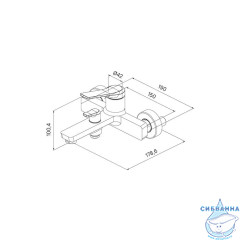 Смеситель для ванны, глянцевый хром, Parker, IDDIS, PARSB02i02WA