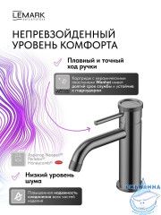 Смеситель для раковины Lemark Зенит LMF-1612S-BRGMN (графит)