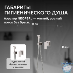 Смеситель ABBER Daheim AF8225SP с гигиеническим душем, сатин