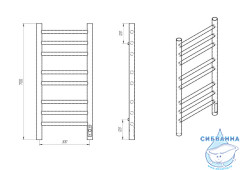 Полотенцесушитель электрический Laris Лаванда П8 30X70 R (белый матовый)