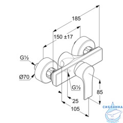 Смеситель для душа Kludi Zenta Sl 488700565 (хром)