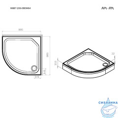 Акриловый поддон  AM.PM X-Joy 80x80 W88T-205-080W64