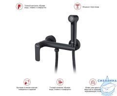 Смеситель Raglo R03.51.06  с гигиеническим душем (черный)