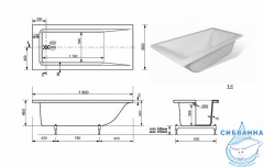 Ванна из искусственного камня Calypso Sofia 180х80
