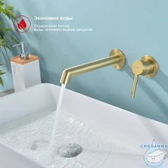Смеситель для раковины встраиваемый Raglo R20.11.03 (сатин золотой)