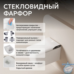 Унитаз подвесной безободковый Abber Rechteck AC1215S с сиденьем Soft Close (микролифт) (белый матовый)