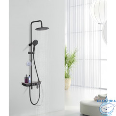 Душевая система Lemark Tropic 240 1 режим LM7012BL (черный матовый)