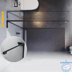 Walk-in Veconi Корато 110 профиль черный, стекло прозрачное KR77B-110-01-C8