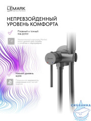 Встраиваемый смеситель с гигиеническим душем Lemark Калина LMF-2118S-GM (графит)