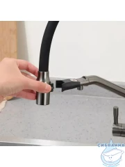 Смеситель кухни Frap F4397-9 (оружейная сталь)