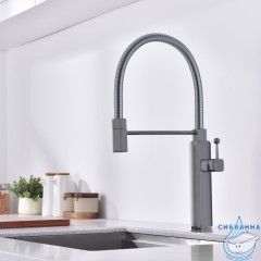 Смеситель для кухни Vincea VKF-101GM (вороненая сталь)