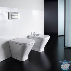 Унитаз приставной Roca The Gap 893109000 с кнопкой смыва и бачком, в комплекте c сиденьем Soft close (микролифт)