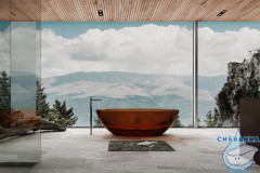 Ванна из полиэфирной смолы ABBER Kristall 180х85 AT9702Opal коричневая