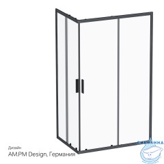 Душевое ограждение AM.PM Gem 120x80 W93G-404-120280-BT профиль черный, стекло прозрачное (без поддона)