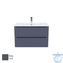 Тумба с умывальником, подвесная, 80 см, темно-серый, Edifice, IDDIS, EDI80D0i95K  подходит умыв. 0108000i28