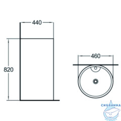 Раковина напольная 46 см SantiLine SL-4003MW
