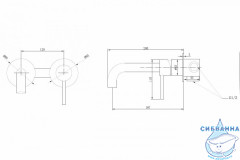 Смеситель для раковины встраиваемый Abber Wasser Kreis AF8112G (золото матовое)
