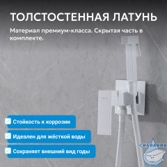 Смеситель ABBER Daheim AF8226W с гигиеническим душем,белый матовый