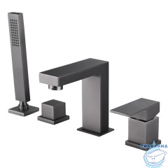 Смеситель для ванны на борт ABBER Daheim AF8213G (никель)