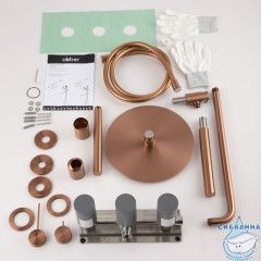 Душевая система ABBER Emotion 316 AF8817BRG скрытого монтажа с изливом, брашированное розовое золото