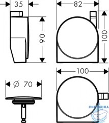 Излив для ванны Hansgrohe Exafill S 58117670 (черный матовый) 