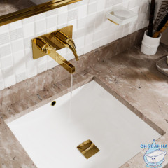 Встраиваемый смеситель для раковины Wasserkraft Sauer 7130 (матовое золото)