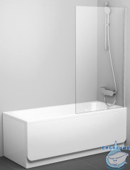 Шторка для ванны Ravak PVS1 80 профиль белый, стекло прозрачное