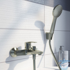 Смеситель для ванны Iddis Ray RAYBN02i02 с аксессуарами (сатин)