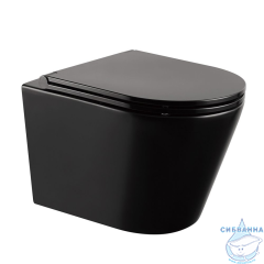 Унитаз подвесной безободковый Abber Bequem AC1102MB с сиденьем Soft Close (микролифт) 