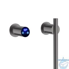 Полотенцесушитель электрический Terminus Рондо П2 35х76 (с возможностью скрытого подключения) (оружейная сталь)