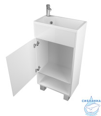 Тумба напольная 1Marka Lira 40Н с раковиной Lira 40 белый глянец L