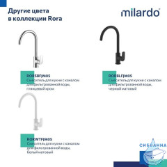 Смеситель для кухни с каналом для фильтрованной воды, сатин, Rora, Milardo, RORBNFJM05