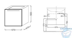 Тумба Jacob Delafon Struktura EB1284-N18 57 белый с раковиной Struktura 60