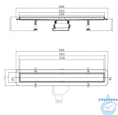 Дренажный трап для душа Pestan Betto Net Line 550 13702516 с решеткой