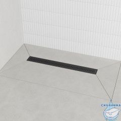 Лоток душевой, сифон 360, комбинированный затвор, перфор. решетка, 600мм, графит, IDDIS, 975B6GM20DZ