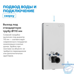 Инсталляционный модуль внешнего монтажа ABBER AC0107MW для подвесного унитаза, белый