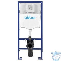 Комплект подвесной унитаз ABBER Bequem AC1102 белый с инсталляцией AC0108 и кнопкой AC0123 хром глянцевый