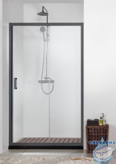 Дверь в нишу Aquatek AQ ARI RA 12020BL 120x200 профиль черный, стекло прозрачное