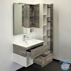 Тумба Comforty Турин 75 дуб бежевый/белый с раковиной Comforty 75 00-00013913