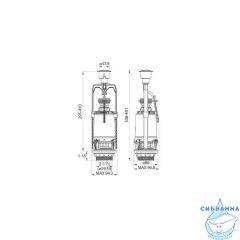 Арматура смывная, 1-ур, нижний подвод, тип А, IDDIS, F012400-0004