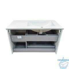 Тумба подвесная Comforty Бремен-90 дуб белый с раковиной 9090EL