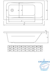 Акриловая ванна C-BATH Muse 170x80 с каркасом